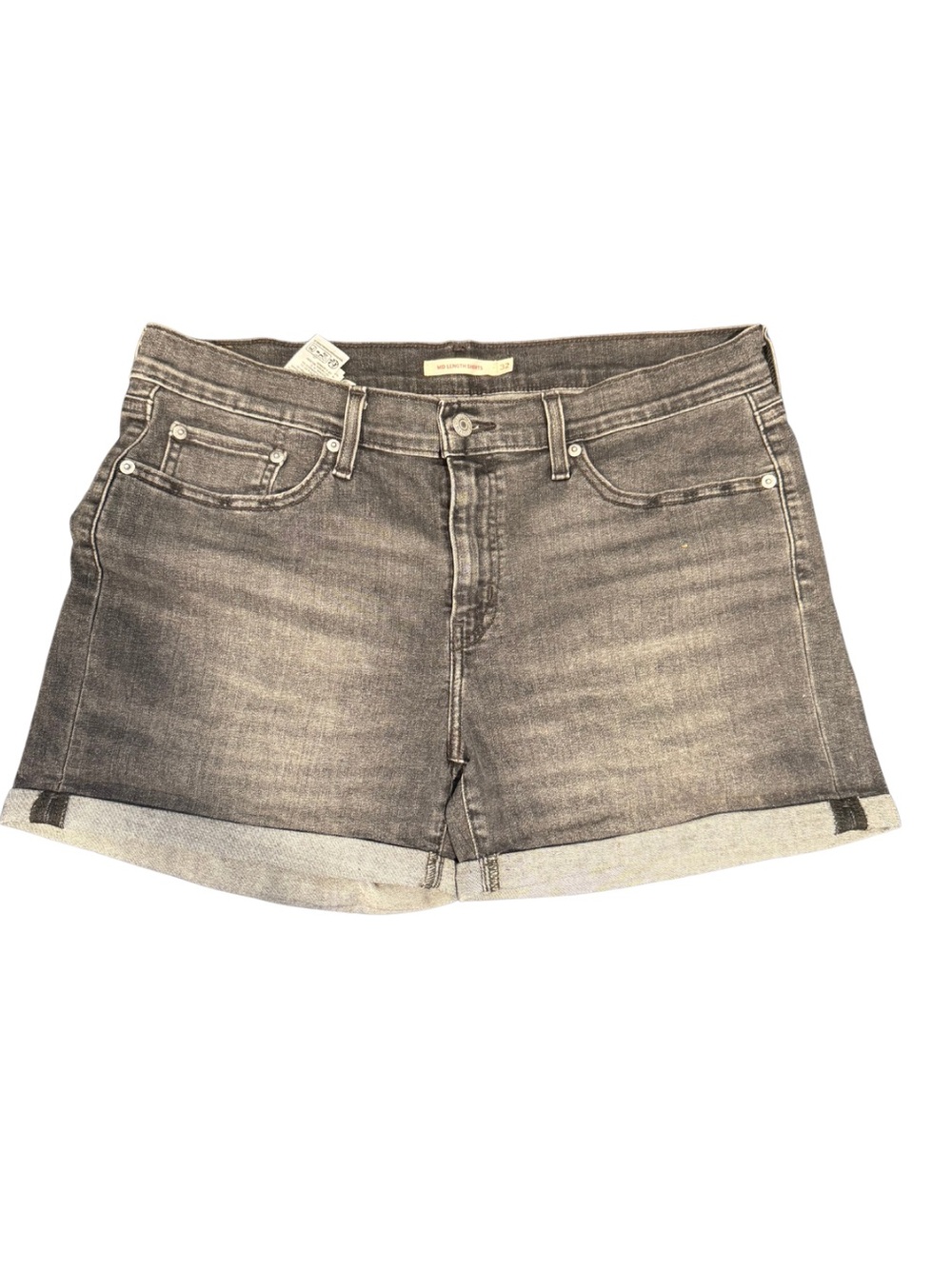 Levi's Faded Gray Denim Cuffed Women's Shorts